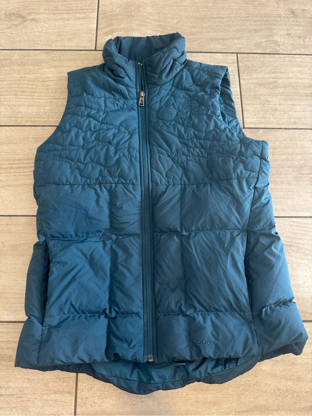 The North Face Rhea 550 Down Puffer Vest  Monterey Blue Full Zip Sz M